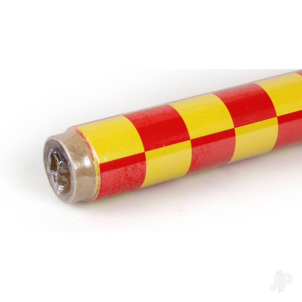 Oracover 2m ORACOVER Fun-3 Medium Chequered, Cadmium Yellow + Red (60cm wi - ORA43-033-023-002 1