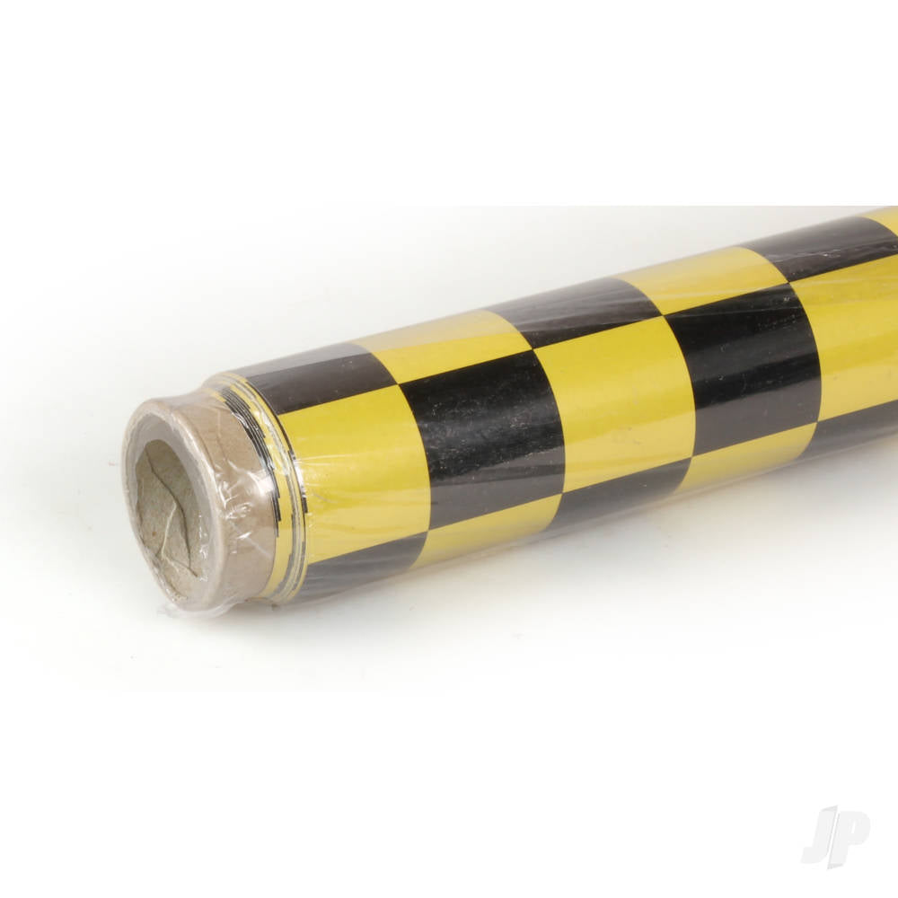 Oracover 2m ORACOVER Fun-3 Medium Chequered, Pearlescent Cadmium Yellow + Black (60cm width) ORA43-036-071-002