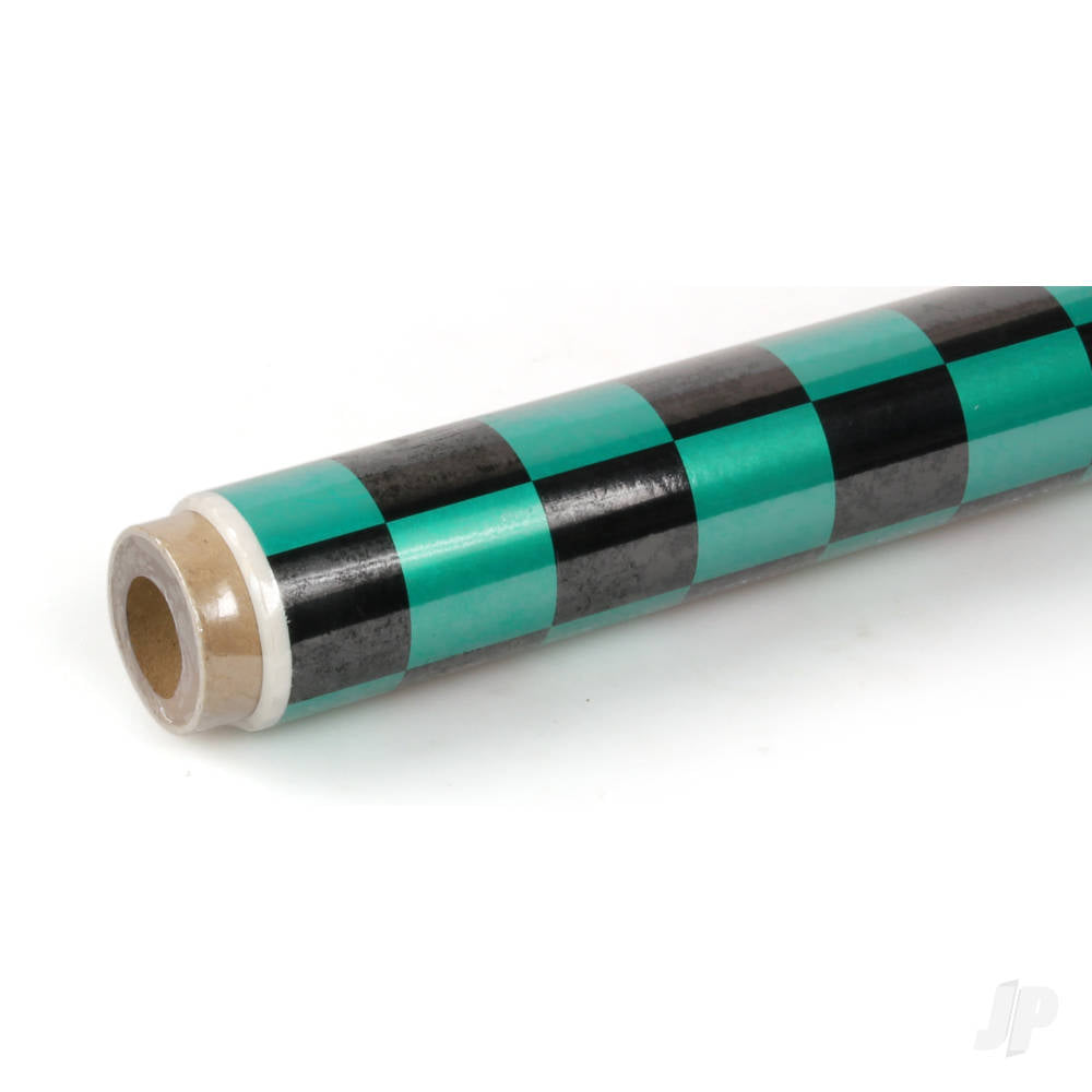 Oracover 2m ORACOVER Fun-3 Medium Chequered, Pearlescent Green + Black (60cm width) ORA43-047-071-002