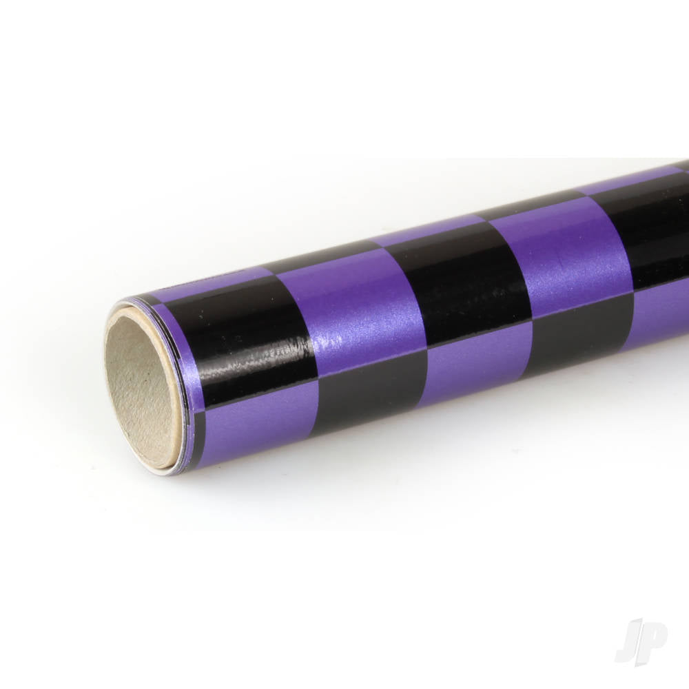 Oracover 2m ORACOVER Fun-3 Medium Chequered, Pearlescent Purple + Black (60cm width) ORA43-056-071-002