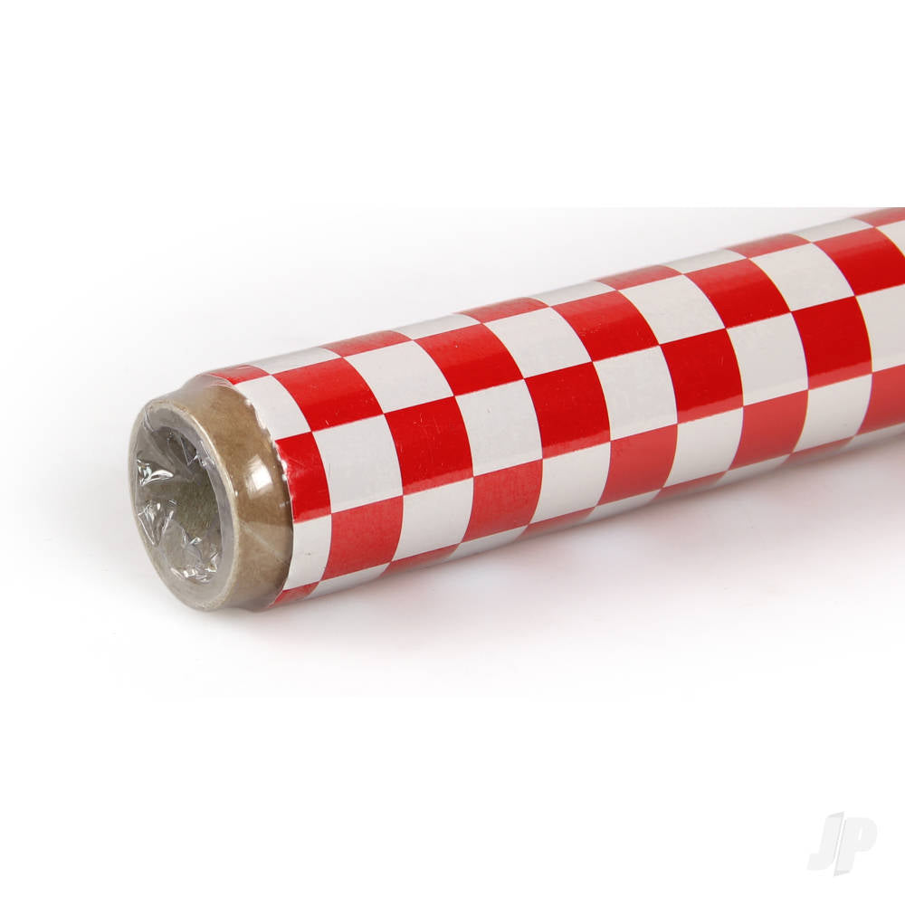 Oracover 2m ORACOVER Fun-4 Small Chequered, White + Red (60cm width) ORA44-010-023-002