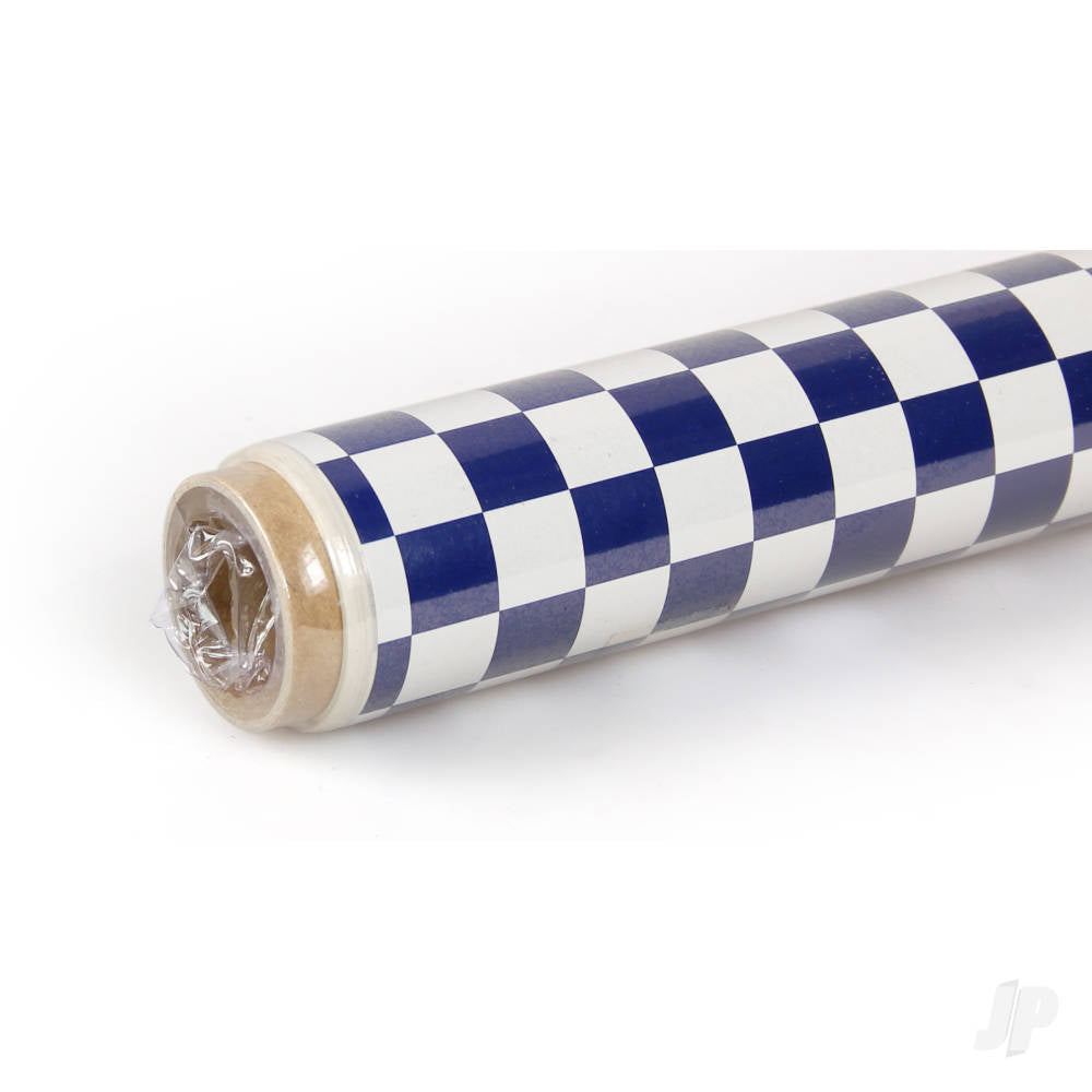 Oracover 2m ORACOVER Fun-4 Small Chequered, White + Dark Blue (60cm width) ORA44-010-052-002