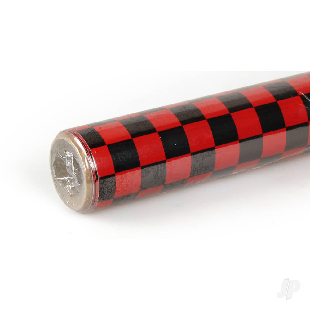 Oracover 2m ORACOVER Fun-4 Small Chequered, Ferrari Red + Black (60cm width) ORA44-023-071-002