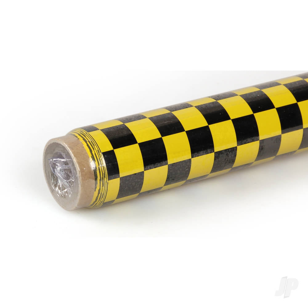 Oracover 2m ORACOVER Fun-4 Small Chequered, Cadmium Yellow + Black (60cm width) ORA44-033-071-002