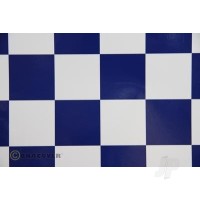 Oracover 2m ORACOVER Fun-5 Large Chequered, White + Dark Blue (60cm width) ORA491-010-052-002