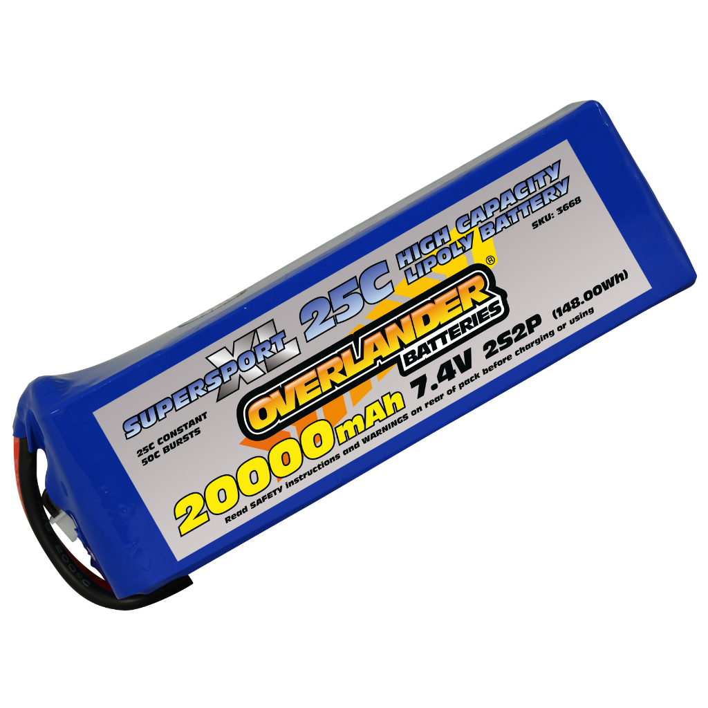 20000mAh 7.4V 2S2P 25C Supersport XL LiPo Battery