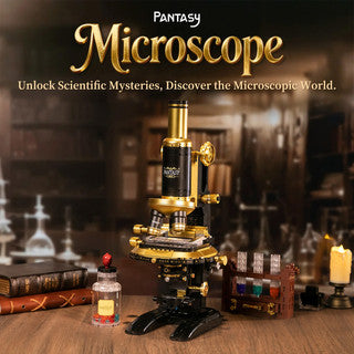 Retro Microscope with Accessories Set - 1107 pcs