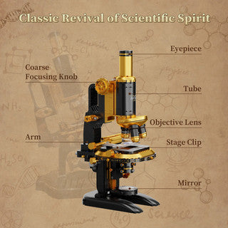 Retro Microscope with Accessories Set - 1107 pcs