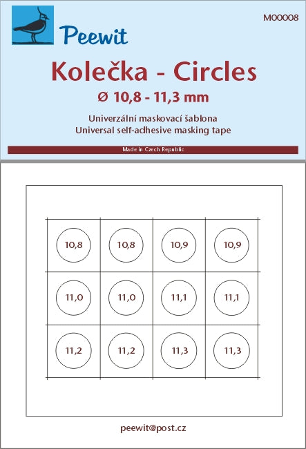 Circles 10,8 – 11,3 mm