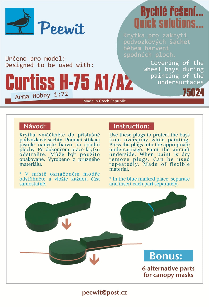 Curtiss H-75 A1/A2 wheel bay plugs (designed to be used with Arma Hobby kits)