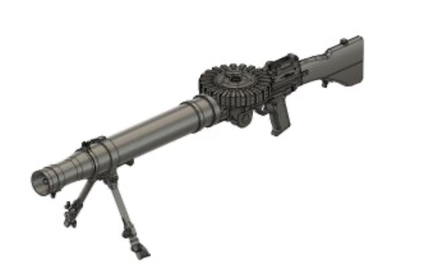 Machine gun Lewis D (3D-Printed)