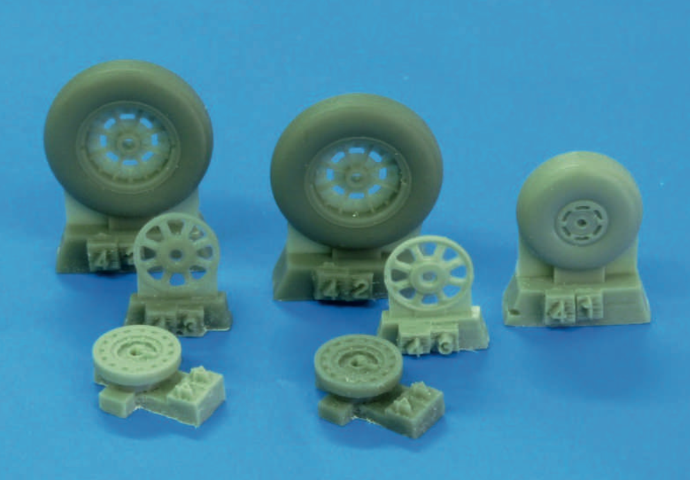 Mikoyan MiG-15 wheels (designed to be used with Bronco, Hobby 2000, Monogram and Tamiya kits)