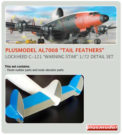 Lockheed EC-121 'Warning Star' 'Tail Feathers set. Includes resin rudder and elevator parts (designed to be used with the Heller or Plus Model kits)