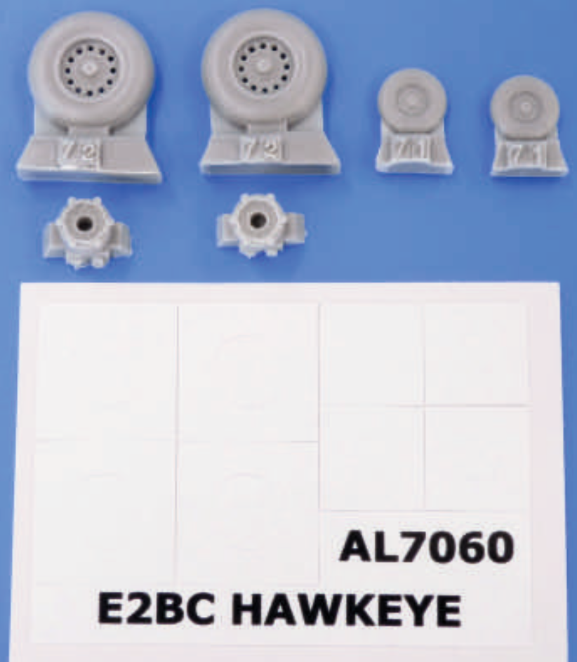 Grumman E2C Hawkeye wheels and paint mask (designed to be used with Hasegawa, maybe new Heller and Hobbycraft kits)
