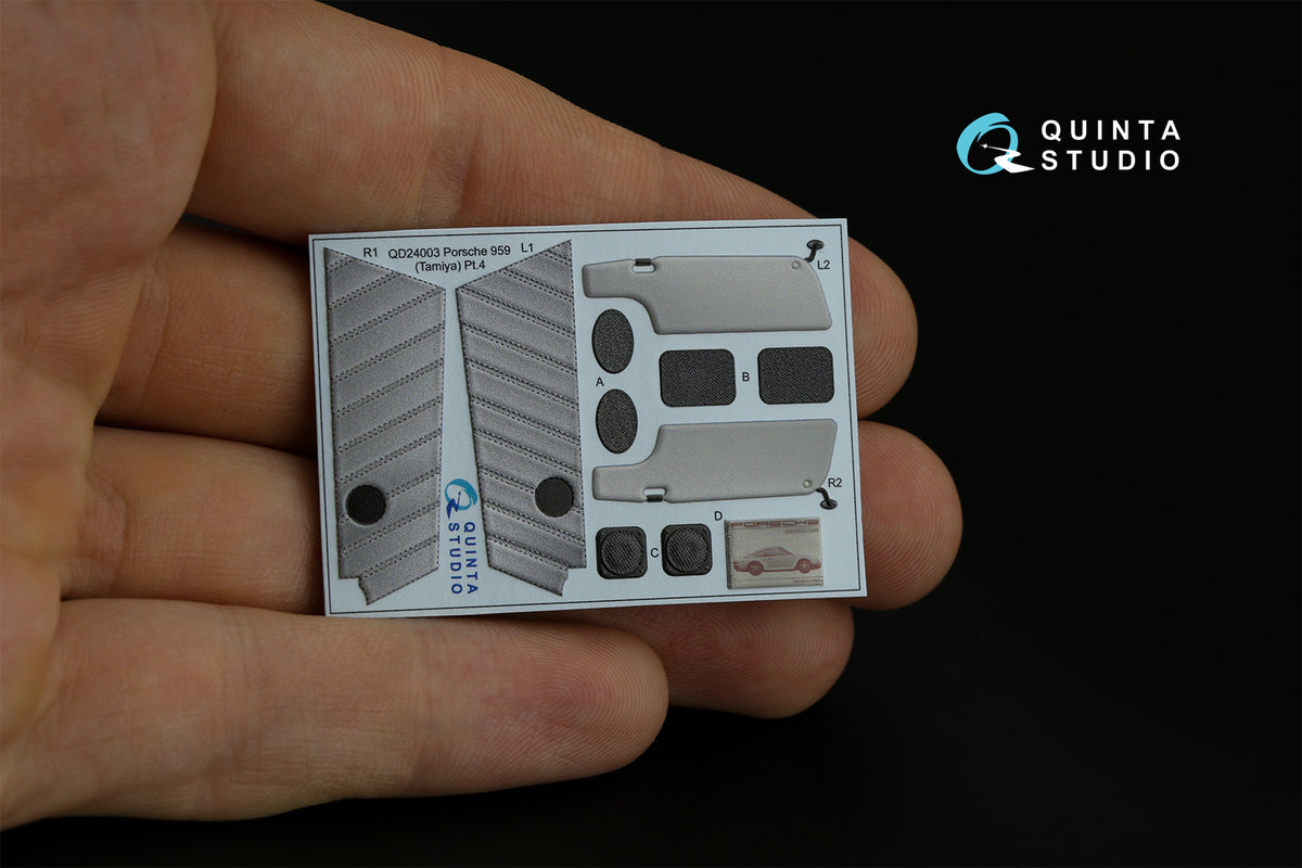 Porsche 959 3D-Printed coloured Interior on decal paper (designed to be used with Tamiya kits)
