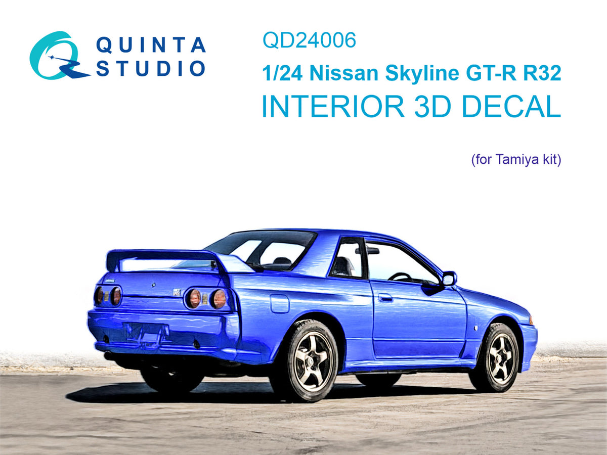 Nissan Skyline GT-R R32 3D-Printed coloured Interior on decal paper (designed to be used with Tamiya kits)