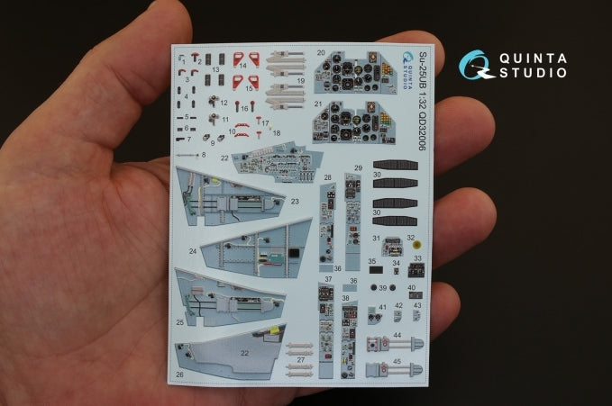 Sukhoi Su-25UB 3D-Printed coloured Interior on decal paper (designed to be used with Trumpeter kits)