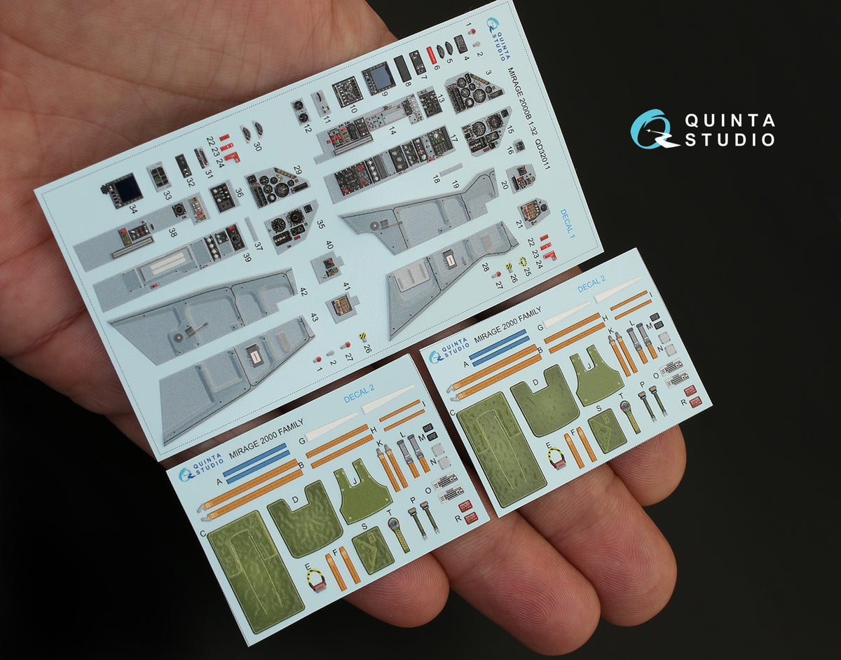 Dassault_Mirage 2000B 3D-Printed coloured Interior on decal paper (designed to be used with Kitty Hawk Models Models and Zimi Model kits)
