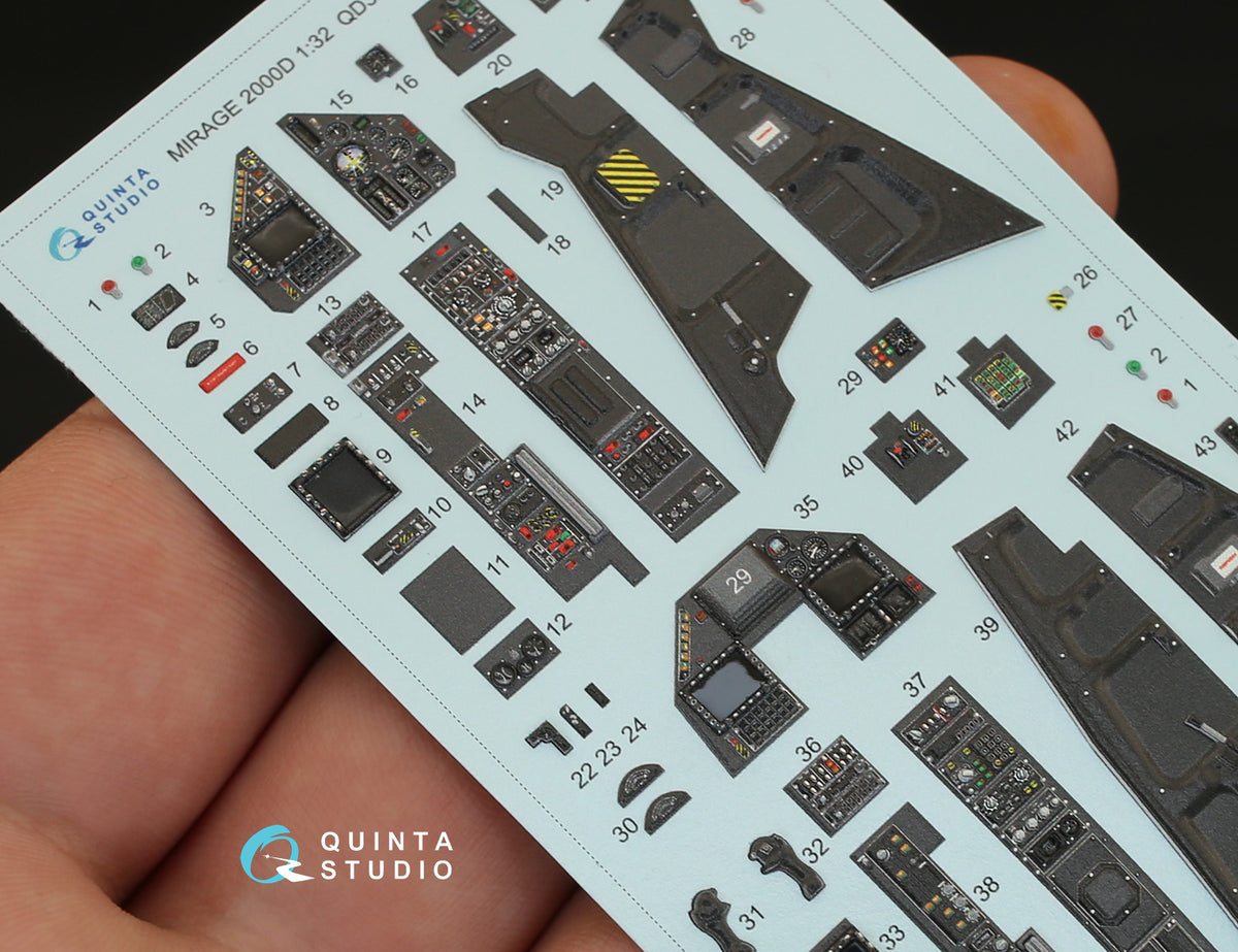 Dassault_Mirage 2000D 3D-Printed coloured Interior on decal paper (designed to be used with Kitty Hawk Models Models and Zimi Model kits)