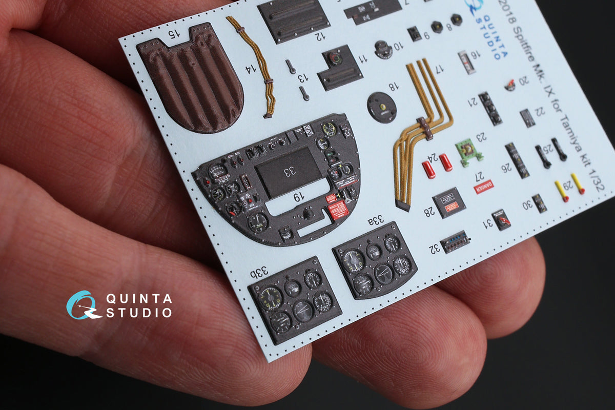 Supermarine Spitfire Mk.IXC 3D-Printed coloured Interior on decal paper (designed to be used with Tamiya kits)