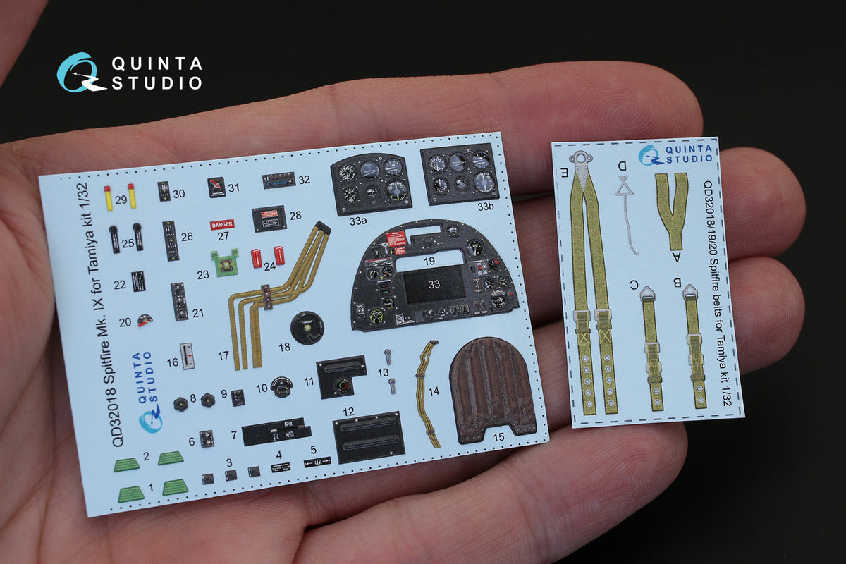 Supermarine Spitfire Mk.IXC 3D-Printed coloured Interior on decal paper (designed to be used with Tamiya kits)