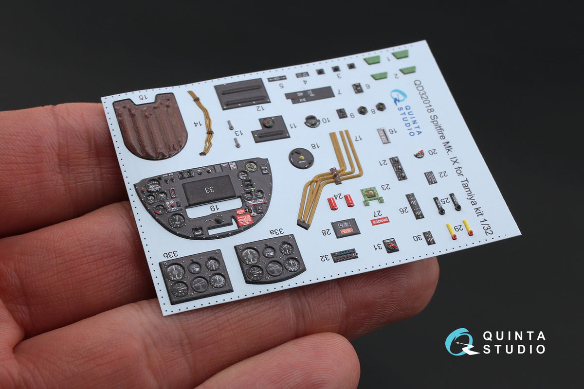 Supermarine Spitfire Mk.IXC 3D-Printed coloured Interior on decal paper (designed to be used with Tamiya kits)