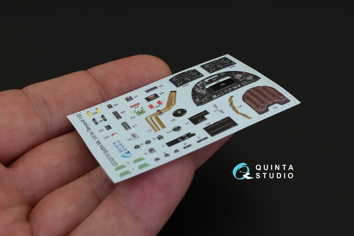 Supermarine Spitfire Mk.VIII 3D-Printed coloured Interior on decal paper (designed to be used with Tamiya kits)