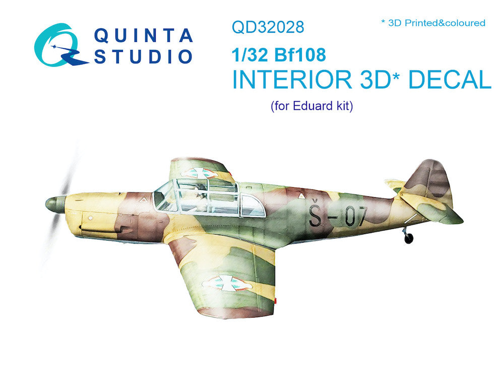 Messerschmitt Bf-108 3D-Printed coloured Interior on decal paper (designed to be used with Eduard kits)