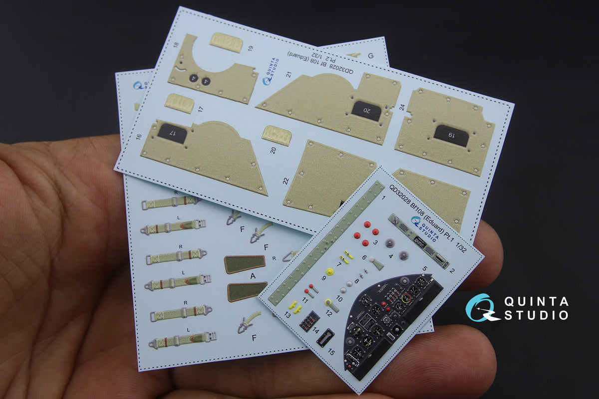 Messerschmitt Bf-108 3D-Printed coloured Interior on decal paper (designed to be used with Eduard kits)