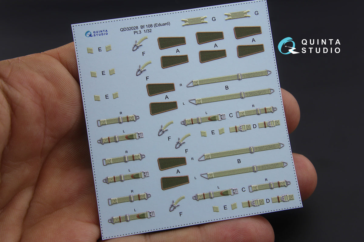 Messerschmitt Bf-108 3D-Printed coloured Interior on decal paper (designed to be used with Eduard kits)