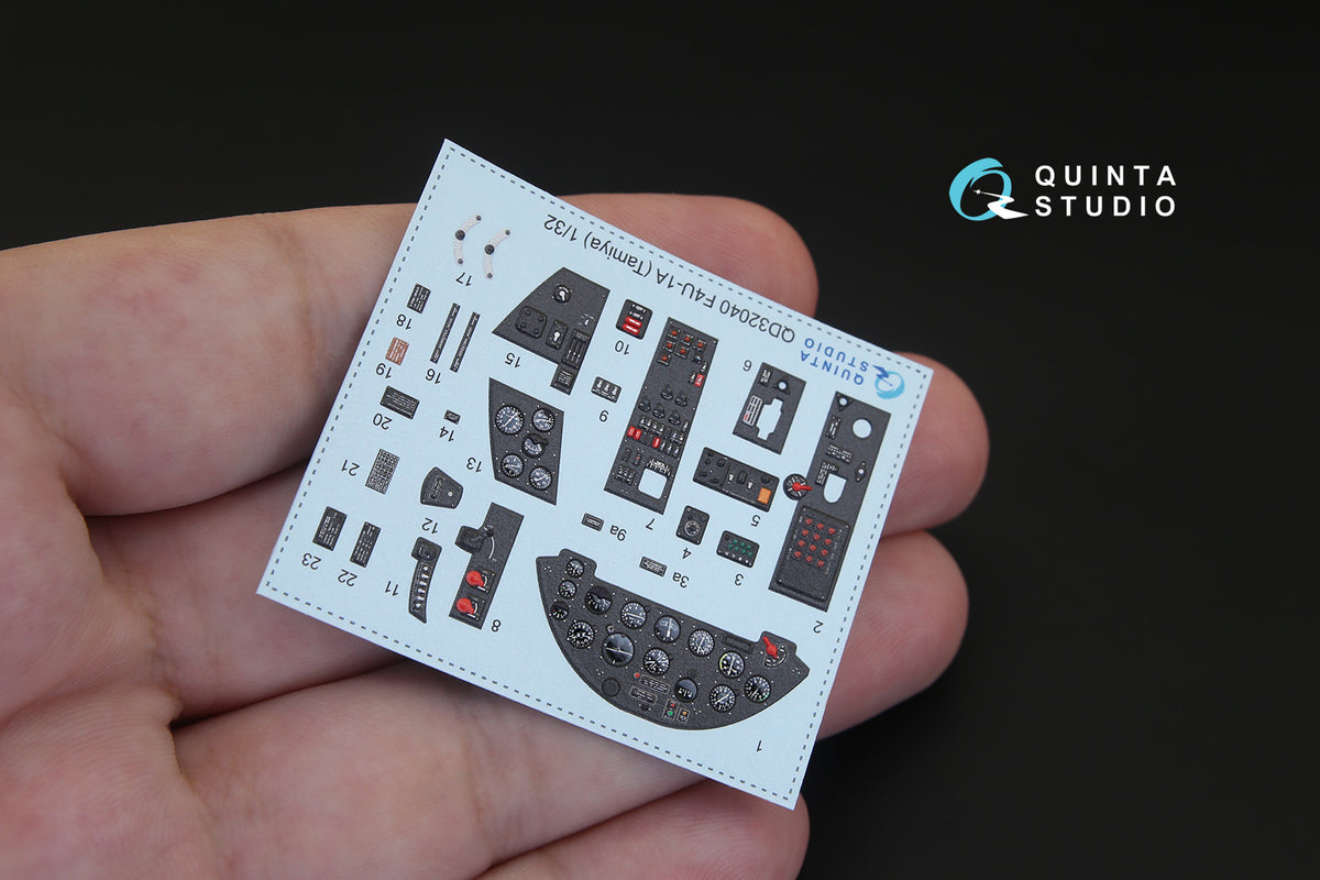 Vought F4U-1A Corsair 3D-Printed coloured Interior on decal paper (designed to be used with Tamiya kits)