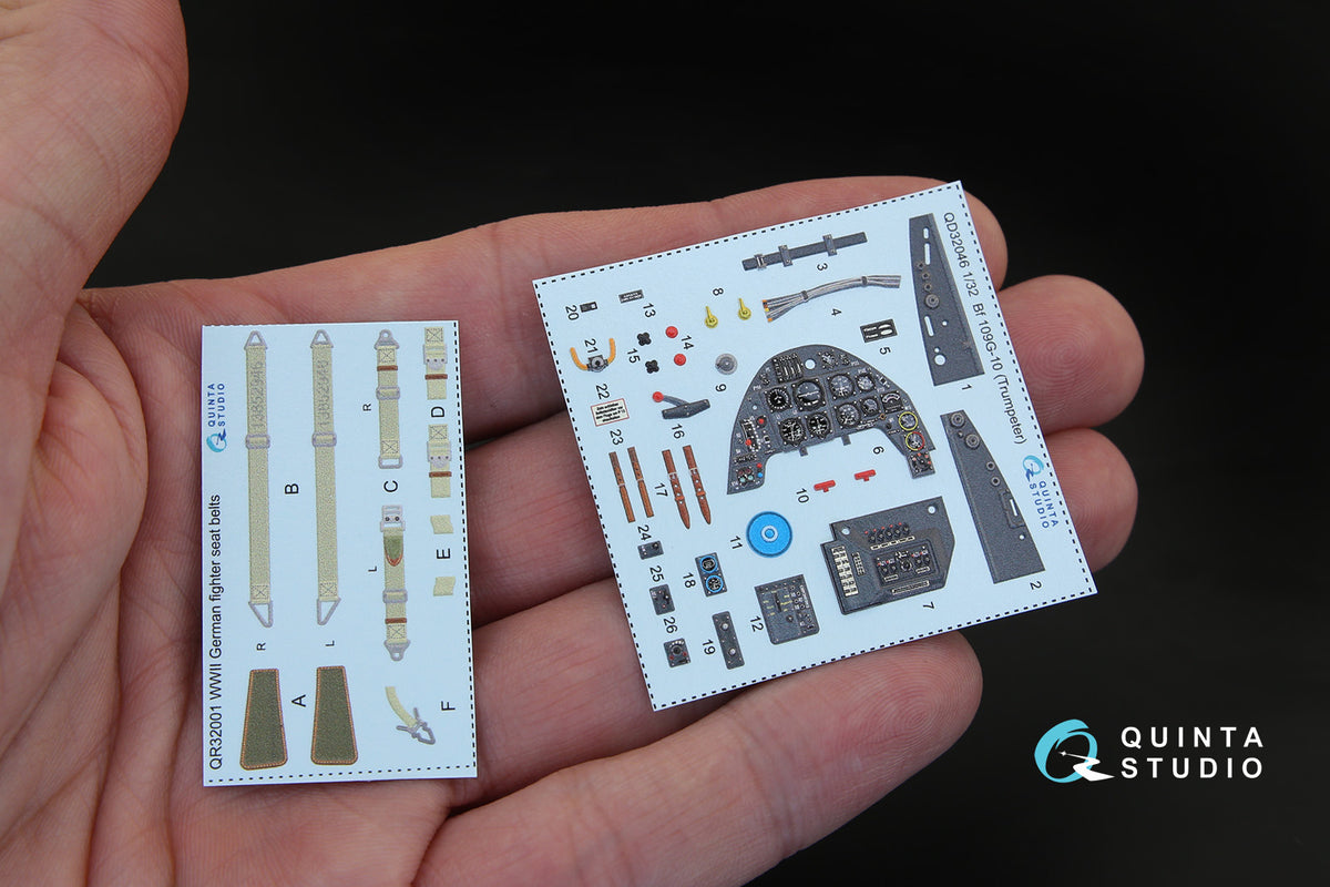 Messerschmitt Bf-109G-10 3D-Printed coloured Interior on decal paper (designed to be used with Trumpeter kits)