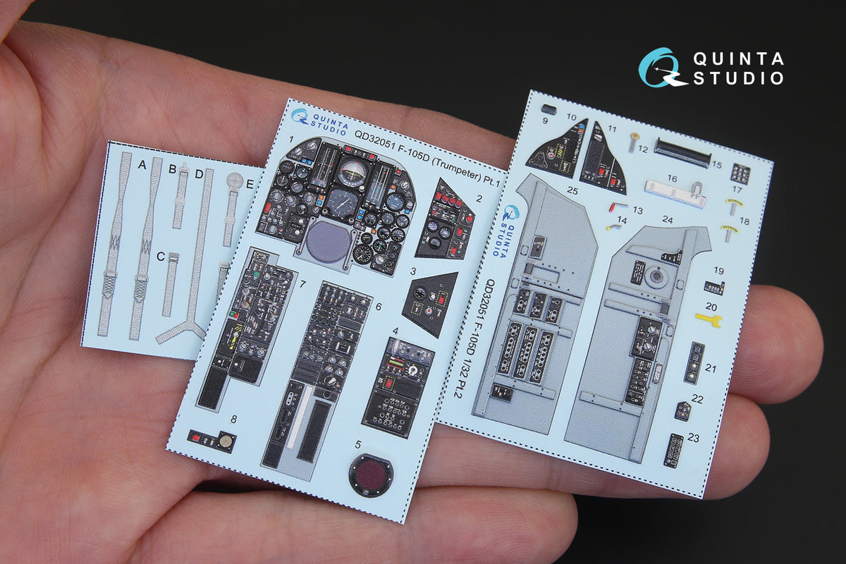 Republic F-105D Thunderchief 3D-Printed coloured Interior on decal paper (designed to be used with Trumpeter kits)
