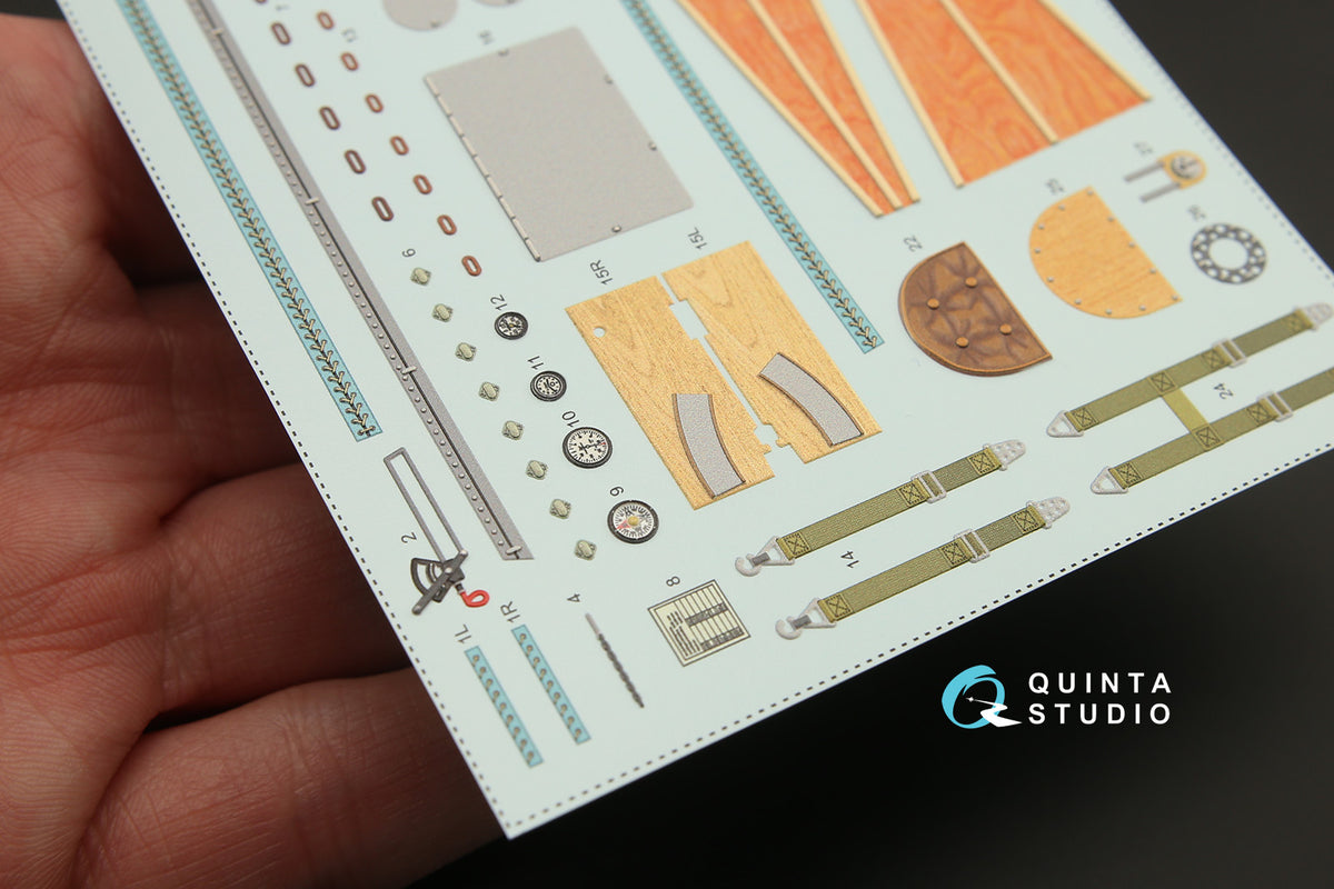Fokker Dr.I Triplane 3D-Printed coloured Interior on decal paper (designed to be used with Roden kits)