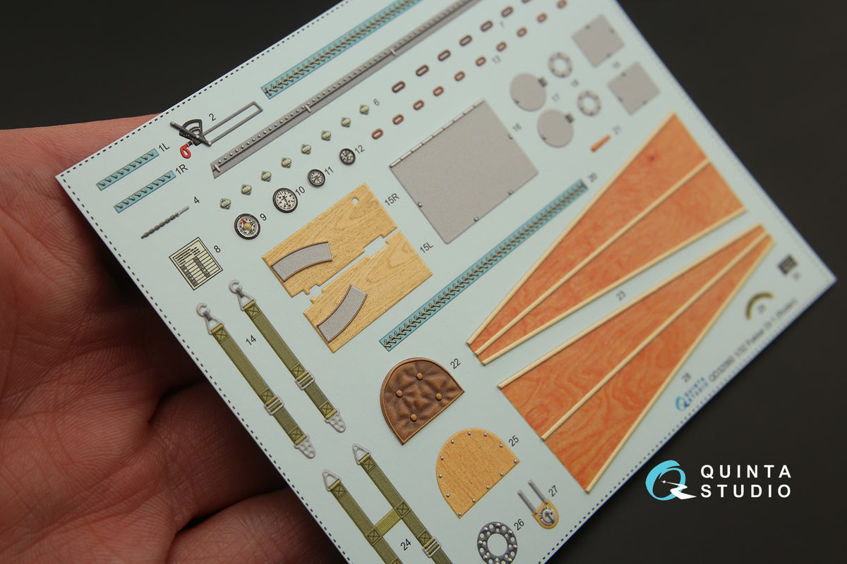 Fokker Dr.I Triplane 3D-Printed coloured Interior on decal paper (designed to be used with Roden kits)