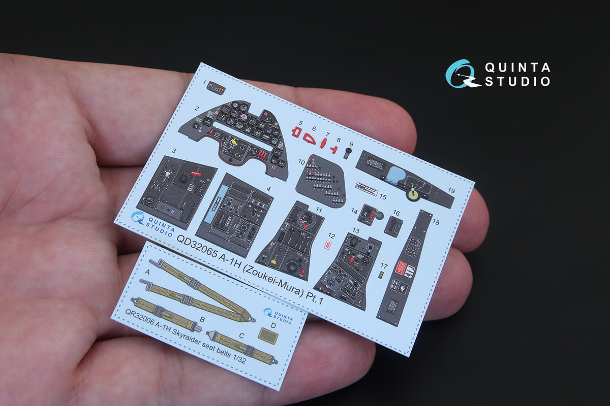 Douglas A-1H Skyraider 3D-Printed coloured Interior on decal paper (designed to be used with Zoukei-Maru kits)