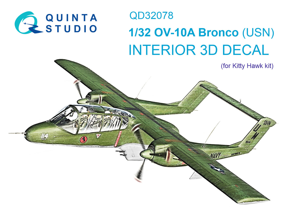 North-American/Rockwell OV-10A Bronco (USN version) 3D-Printed coloured Interior on decal paper (designed to be used with Kitty Hawk Models Models and Zimi Model kits)