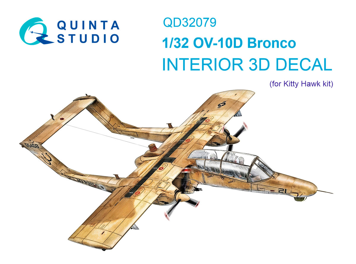 North-American/Rockwell OV-10D Bronco 3D-Printed coloured Interior on decal paper (designed to be used with Kitty Hawk Models Models and Zimi Model kits)