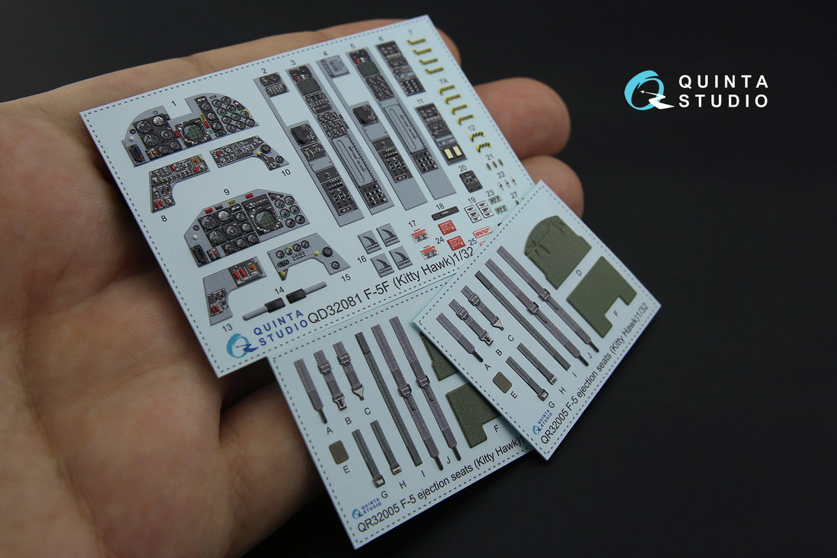 Northrop F-5F 3D-Printed coloured Interior on decal paper (designed to be used with Kitty Hawk Models Models and Zimi Model kits)