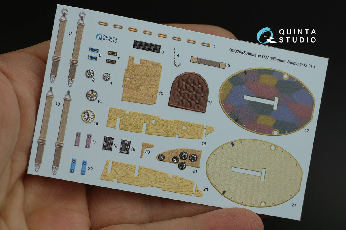 Albatros D.V 3D-Printed coloured Interior on decal paper (designed to be used with Wingnut Wings kits)