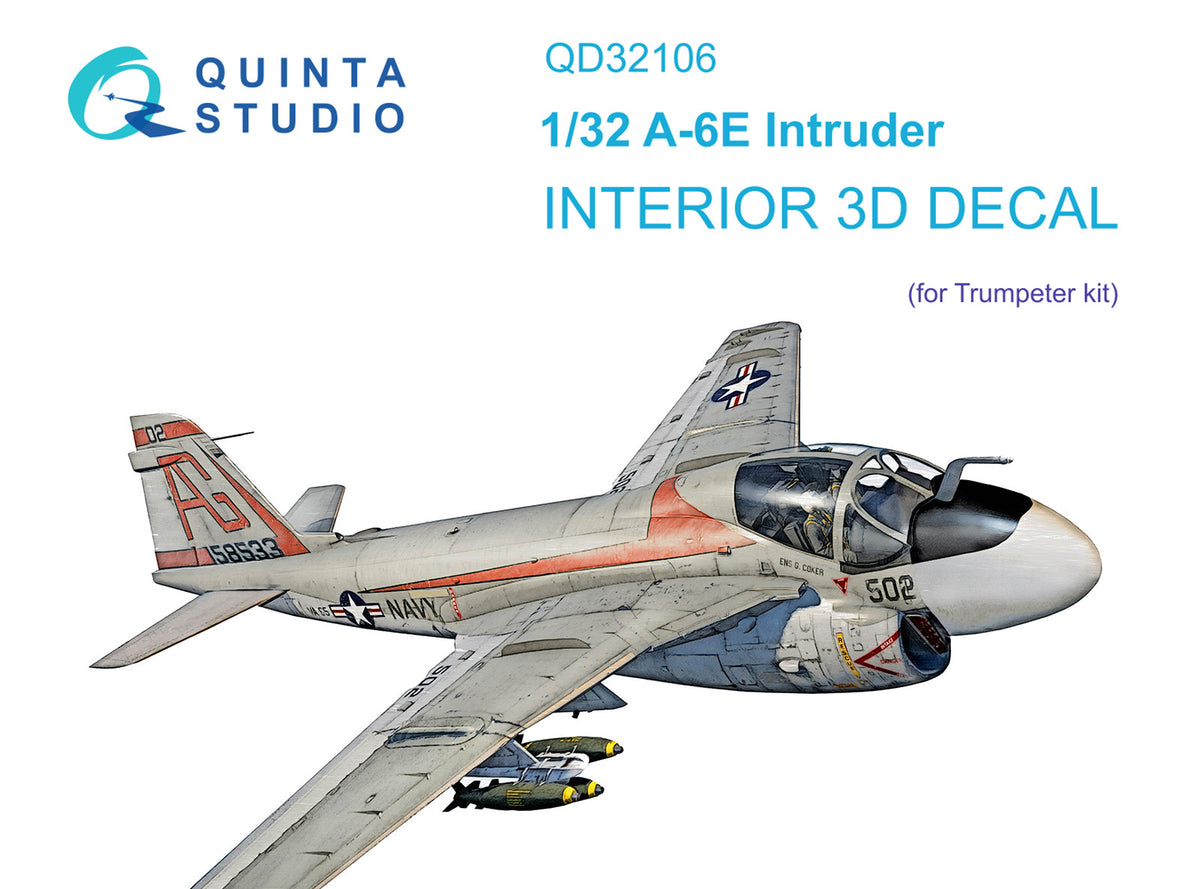 Grumman A-6E Intruder 3D-Printed coloured Interior on decal paper (designed to be used with Trumpeter kits)