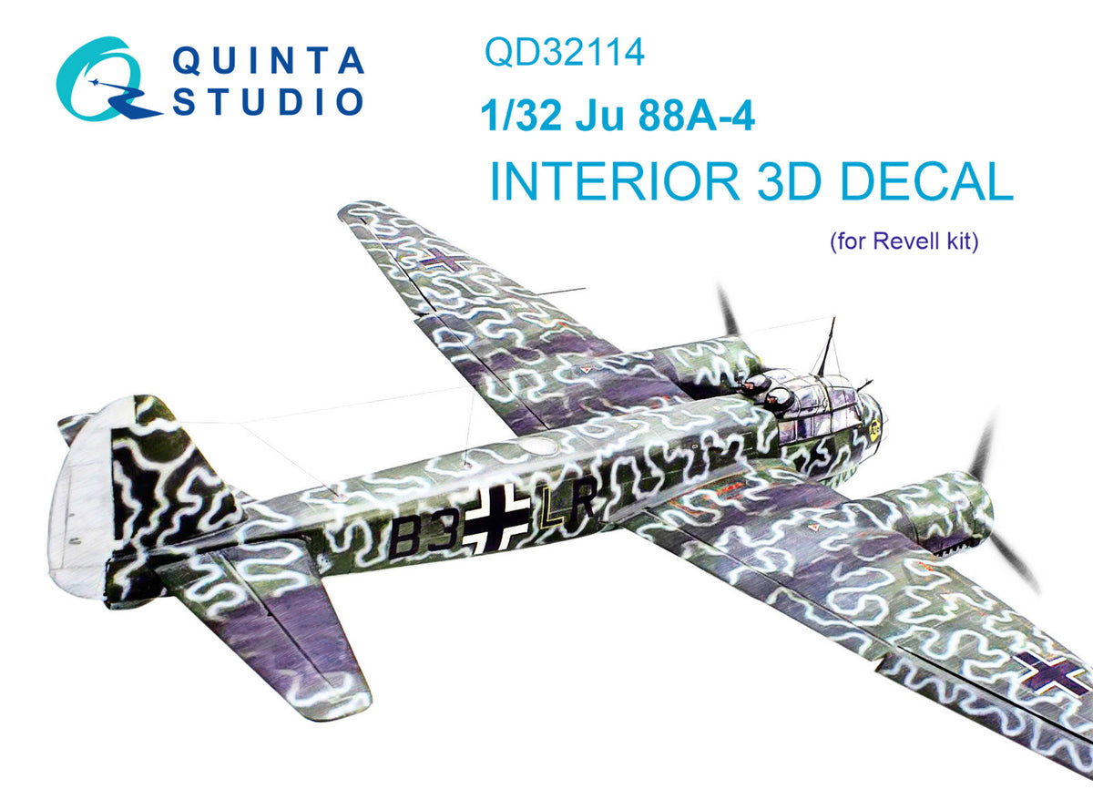 Junkers Ju-88A-4 3D-Printed coloured Interior on decal paper (designed to be used with Revell kits)
