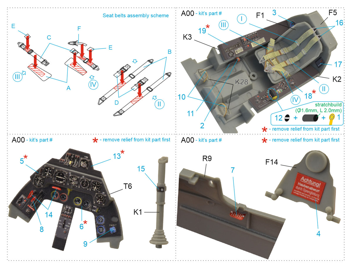 Focke-Wulf Fw-190A-8 3D-Printed coloured Interior on decal paper (designed to be used with Hasegawa kits)