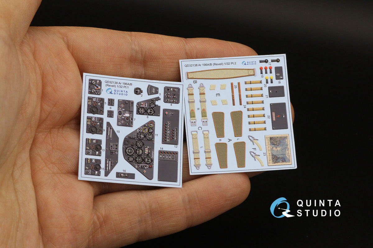 Arado Ar-196A/B 3D-Printed coloured Interior on decal paper (designed to be used with Revell kits)