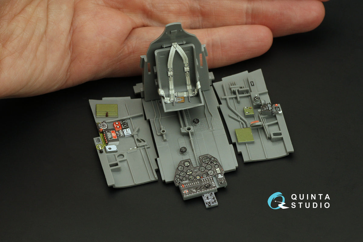 Curtiss P-40N late 3D-Printed coloured Interior on decal paper (designed to be used with Eduard and Hasegawa kits)