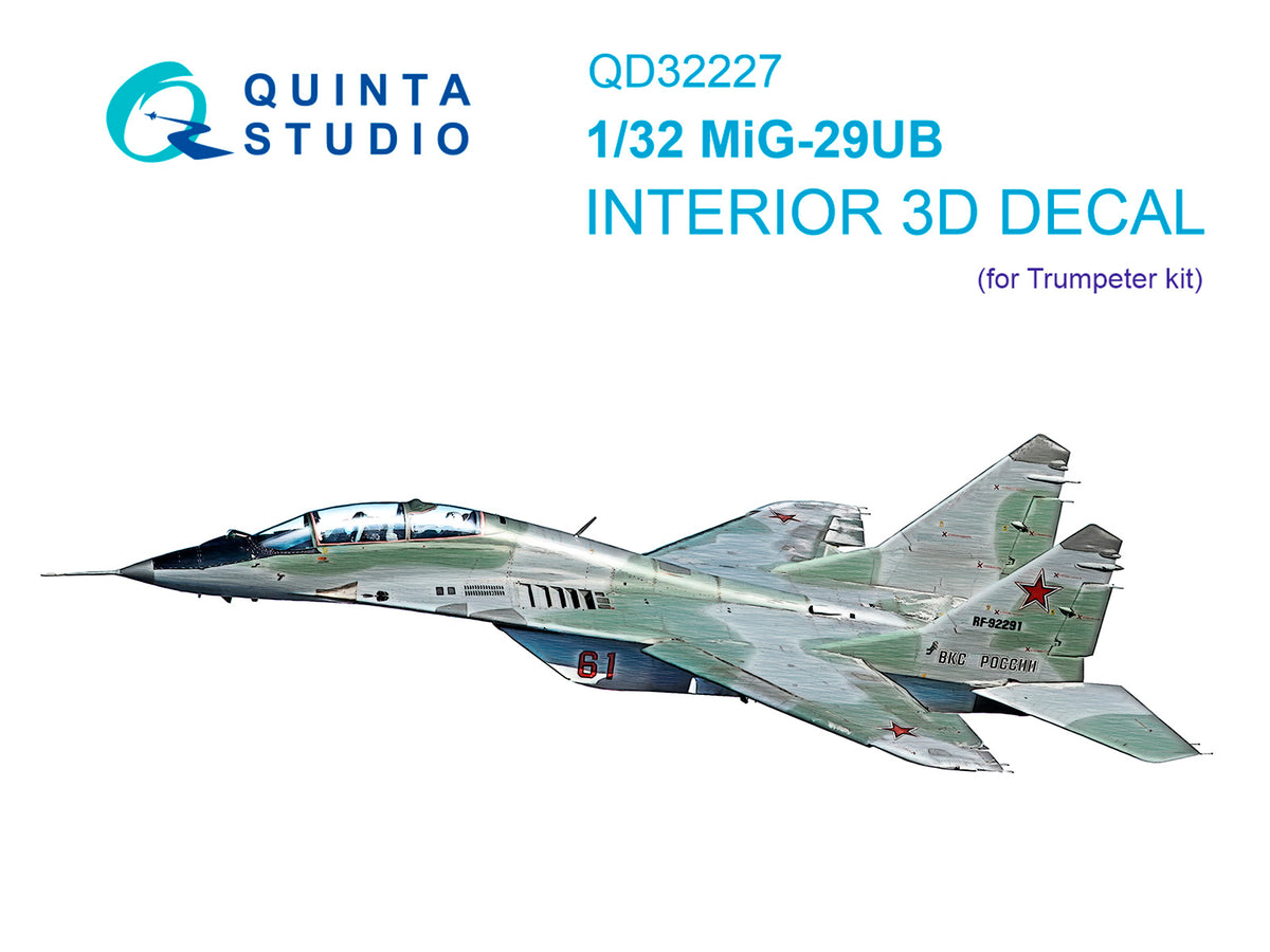 Mikoyan MiG-29UB 3D-Printed & coloured Interior (designed to be used with Trumpeter kits)