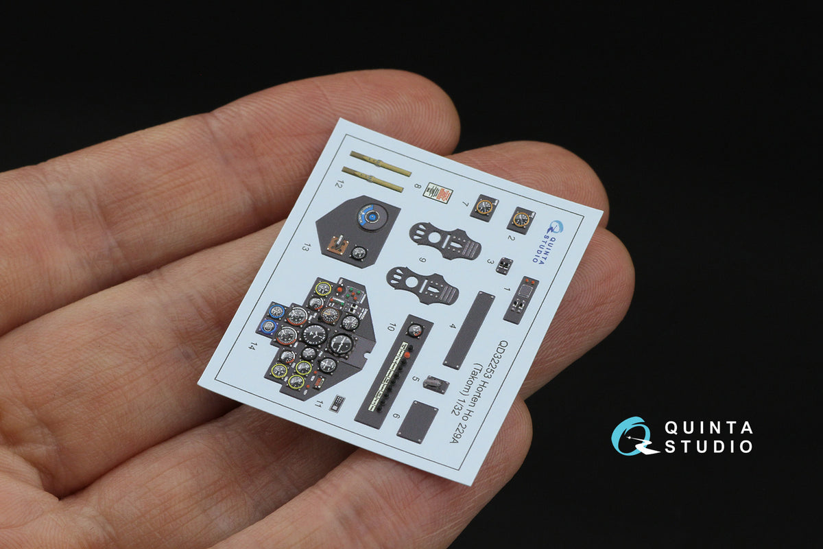 Horten Ho-229A 3D-Printed & coloured Interior on decal paper (designed to be used with Takom Wings kits)