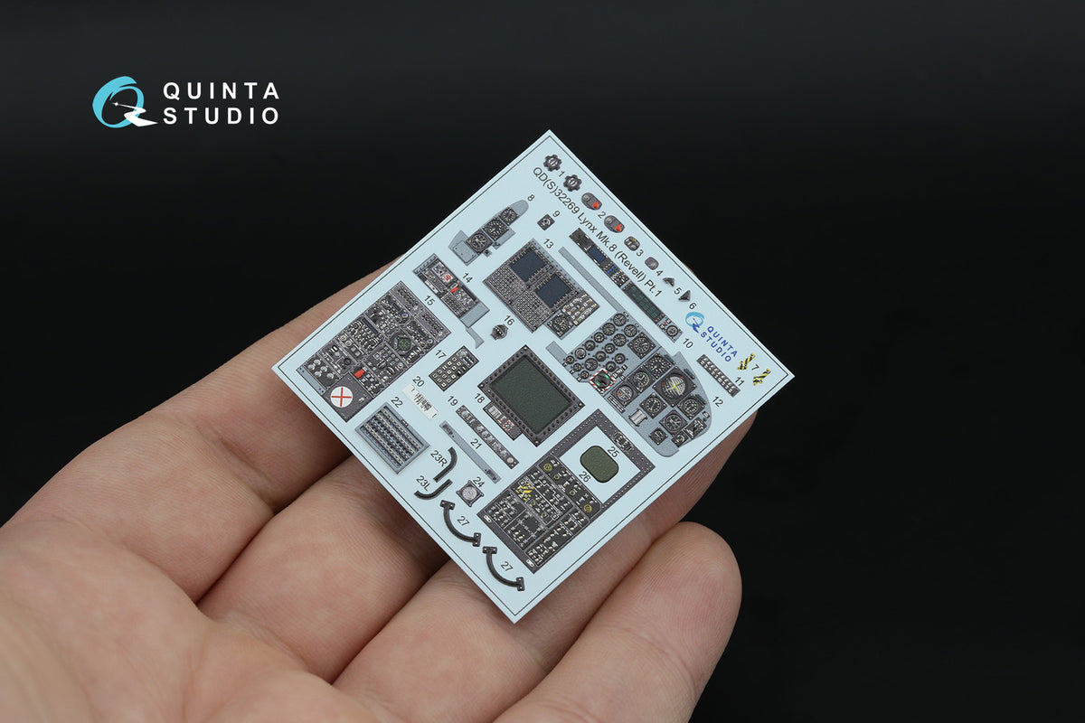 Westland Lynx Mk.8 3D-Printed & coloured Interior on decal paper (designed to be used with Revell kits)