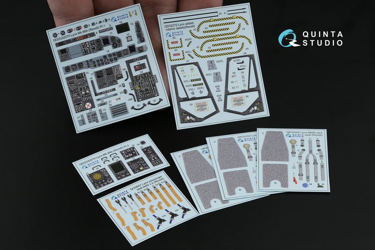 Westland Lynx Mk.88 3D-Printed & coloured Interior on decal paper (designed to be used with Revell kits)