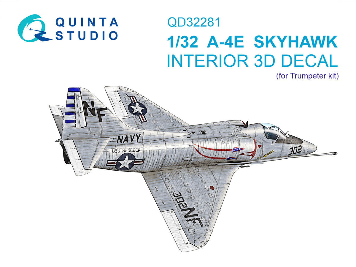 Douglas A-4E Skyhawk 3D-Printed & coloured Interior on decal paper (designed to be used with Trumpeter kits)